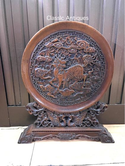 ลับแล แผ่นไม้แกะสลัก กิเลน สะสมA4 รูปที่ 8