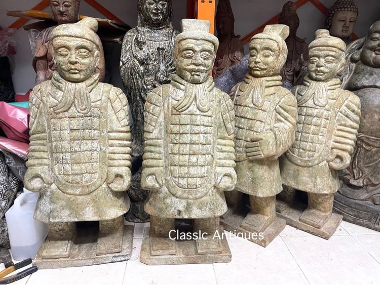 หุ่นทหารจีน หินแกะสลักสะสม