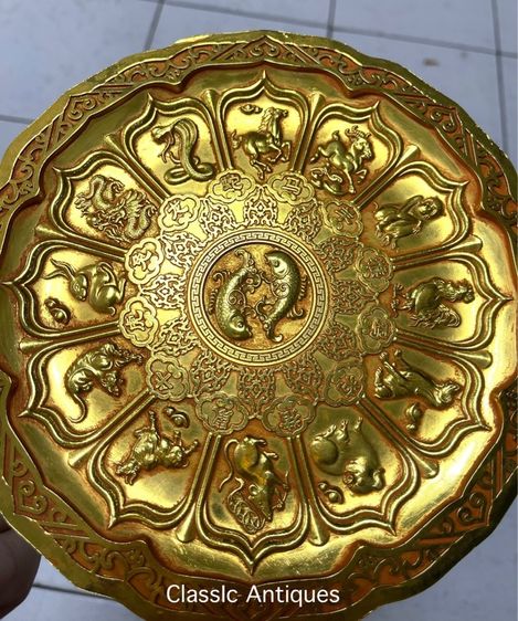 จาน 12นักษัตร กะไหล่ทองสะสม รูปที่ 8