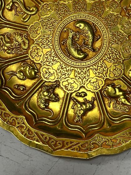 จาน 12นักษัตร กะไหล่ทองสะสม รูปที่ 6