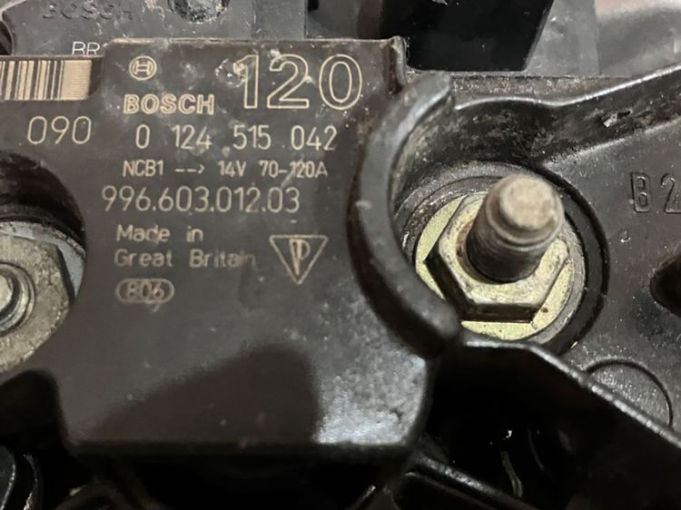 ไดร์ชาร์จ Porsche 911 996 BOXSTER 986 120 AMP Part 99660301203 99660301200 99660301201 ของแท้มือสอง สภาพดี ใช้งานได้ปกติ รูปที่ 2