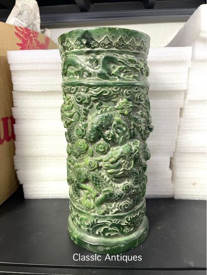 แจกัน มังกร หินแกะสลักสะสม รูปที่ 9