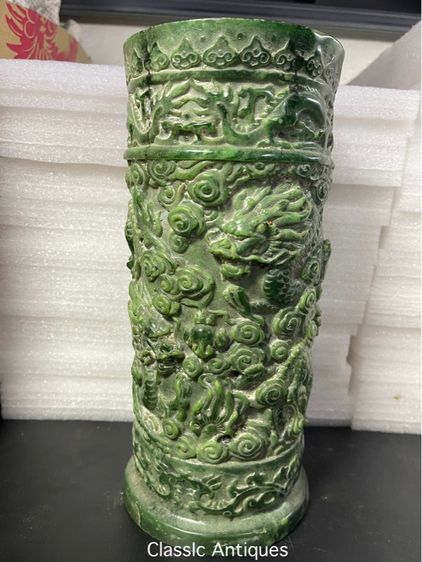 แจกัน มังกร หินแกะสลักสะสม รูปที่ 7