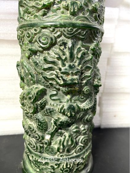 แจกัน มังกร หินแกะสลักสะสม รูปที่ 2