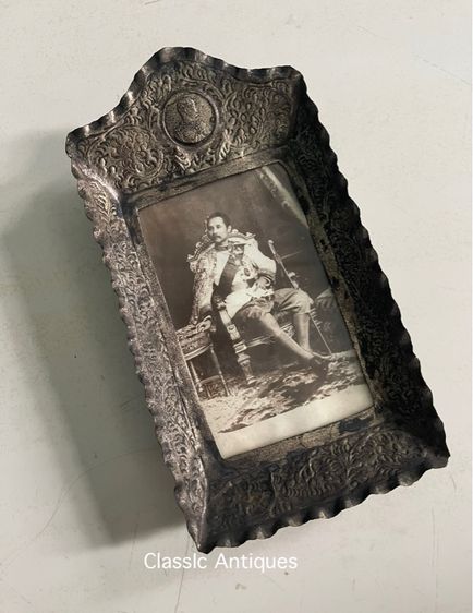 กรอบรูป เสด็จพ่อ ร.5 จ.ป.ร เก่าโบราณสะสม รูปที่ 2