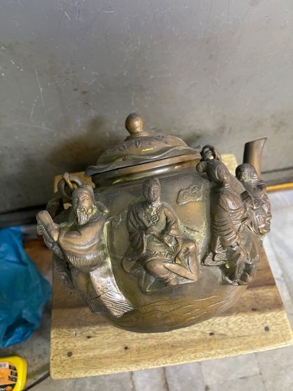 กาน้ำชา ลายเทพแปดเซียน ทองเหลืองใบใหญ่สะสม รูปที่ 18