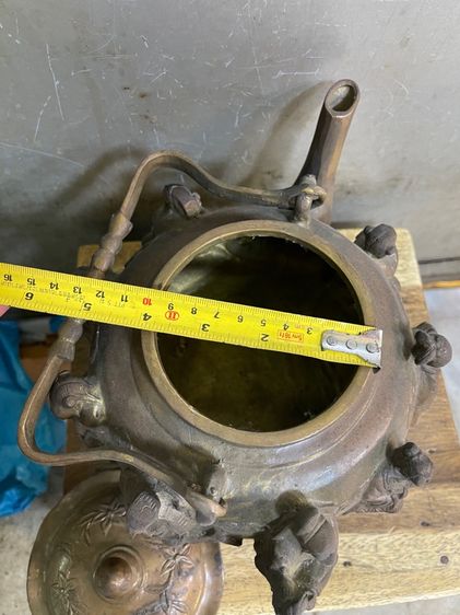 กาน้ำชา ลายเทพแปดเซียน ทองเหลืองใบใหญ่สะสม รูปที่ 14