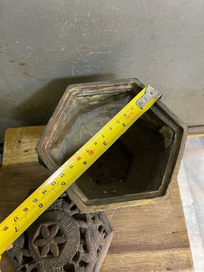 กระถาง กำยาน มังกร หกเหลี่ยม ทองเหลือง สะสม รูปที่ 18