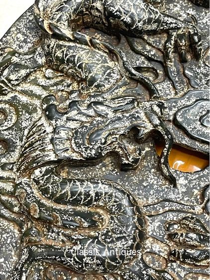 แผ่นหิน มังกร แกะสลัก ขนาดใหญ่ สะสม รูปที่ 8