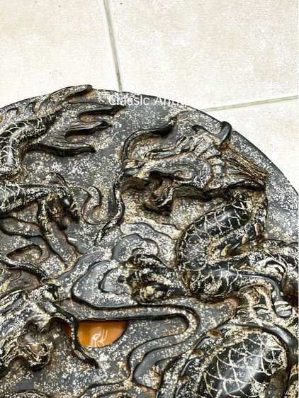 แผ่นหิน มังกร แกะสลัก ขนาดใหญ่ สะสม รูปที่ 10