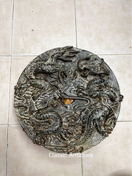 แผ่นหิน มังกร แกะสลัก ขนาดใหญ่ สะสม