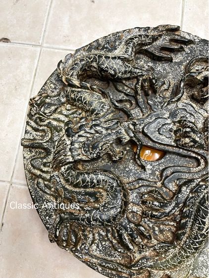 แผ่นหิน มังกร แกะสลัก ขนาดใหญ่ สะสม รูปที่ 5