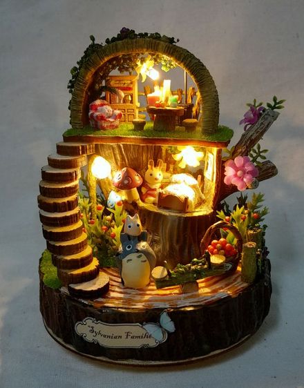 บ้านตุ๊กตาจิ๋วประกอบแล้ว พร้อมตั้งโชว์
 บ้านต้นไม้ กระต่าย Fantasy Forest รูปที่ 2