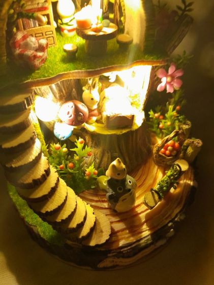 บ้านตุ๊กตาจิ๋วประกอบแล้ว พร้อมตั้งโชว์
 บ้านต้นไม้ กระต่าย Fantasy Forest รูปที่ 5