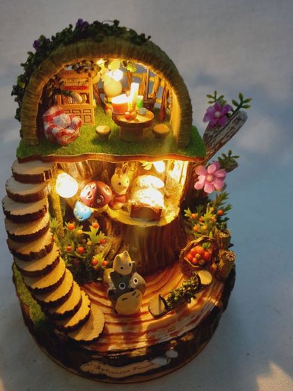 บ้านตุ๊กตาจิ๋วประกอบแล้ว พร้อมตั้งโชว์
 บ้านต้นไม้ กระต่าย Fantasy Forest รูปที่ 10
