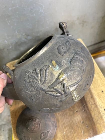 กาน้ำชา ทองเหลืองใบใหญ่ สะสมA3 รูปที่ 11