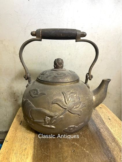 กาน้ำชา ทองเหลืองใบใหญ่ สะสมA3 รูปที่ 8