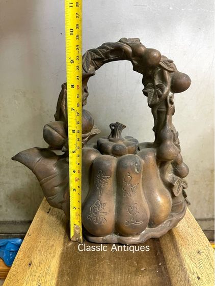 กาน้ำชา ทองเหลืองใบใหญ่ สะสมA2 รูปที่ 16