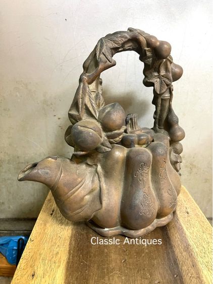 กาน้ำชา ทองเหลืองใบใหญ่ สะสมA2 รูปที่ 3