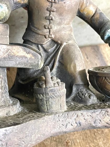 รูปปั้น เด็กโม่แป้ง ทองเหลืองสะสม รูปที่ 13