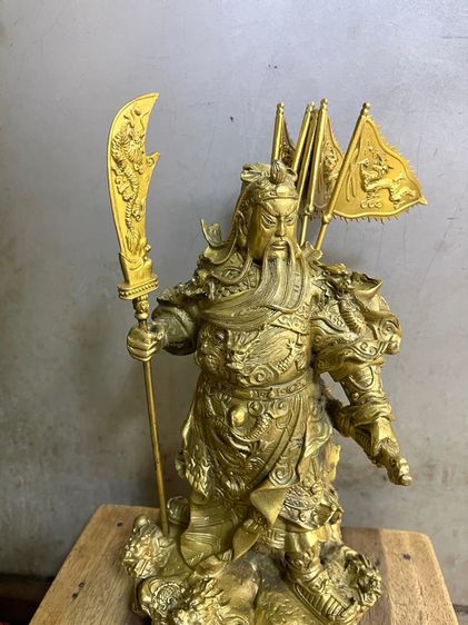 เทพเจ้ากวนอู 5ธง ทองเหลือง A25 รูปที่ 9