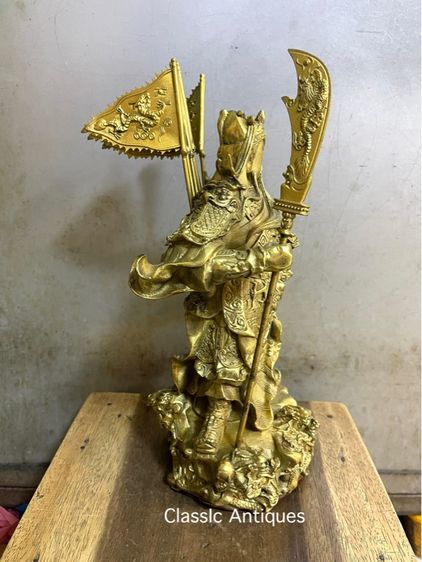 เทพเจ้ากวนอู 5ธง ทองเหลือง A25 รูปที่ 5