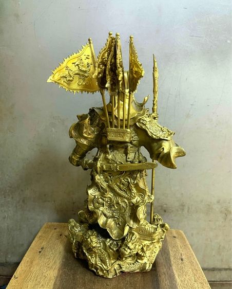 เทพเจ้ากวนอู 5ธง ทองเหลือง A25 รูปที่ 6