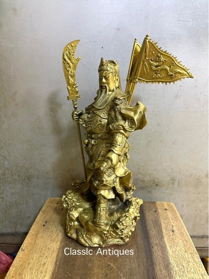 เทพเจ้ากวนอู 5ธง ทองเหลือง A25 รูปที่ 8