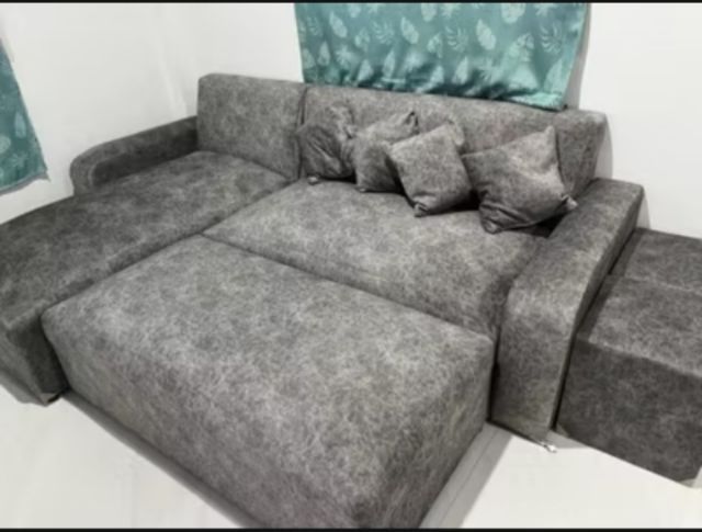 โซฟาทรงL  มีที่วางเท้า ผ้าฮอนแลน ส่งฟรี ปลายทาง รูปที่ 2