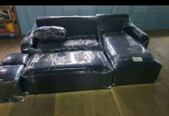 โซฟาทรงL ที่วางเท้า เลือกสีหนังได้ ส่งฟรี ปลายทาง