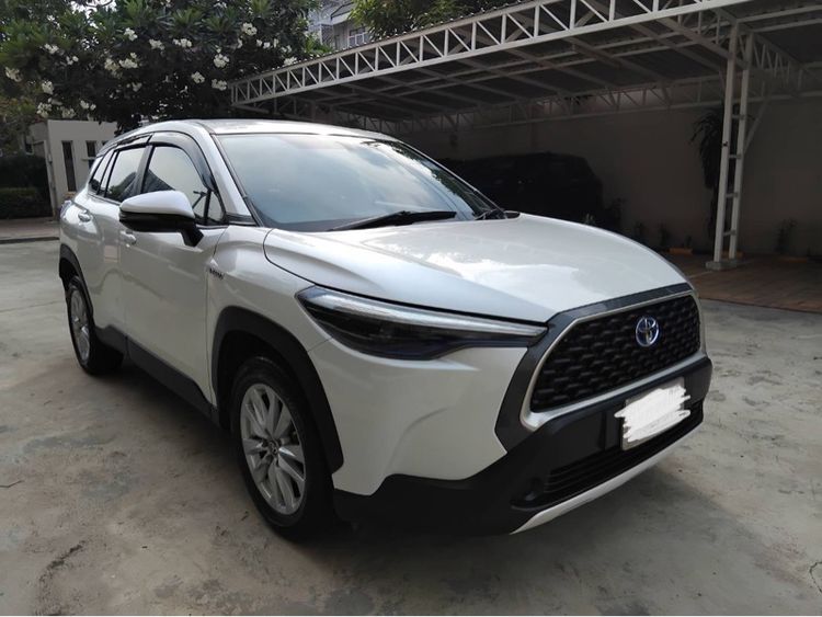 รถ Toyota Corolla Cross 1.8 Hybrid Smart สี ขาว