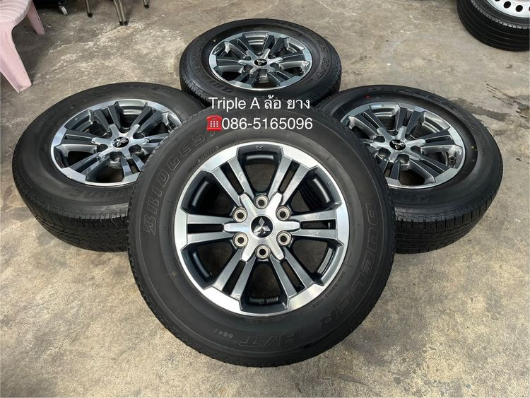 ✨ล้อแม็กพร้อมยาง 6รู139✨Mitsu Triton ขอบ 17 เทาหน้าเงา