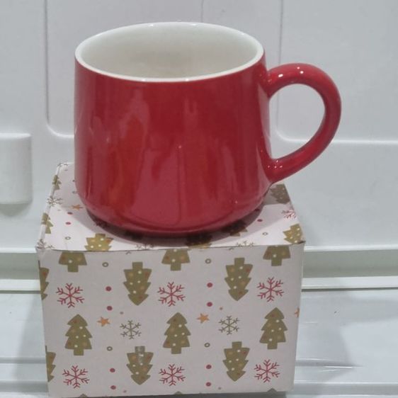 แก้วกาแฟ แก้วมัค แก้วตุ๊กตาหิมะ สีแดงสวย น่ารัก รูปที่ 4