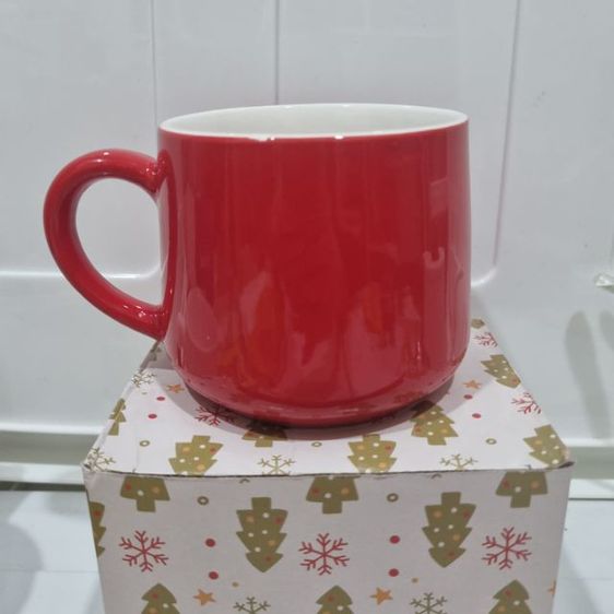 แก้วกาแฟ แก้วมัค แก้วตุ๊กตาหิมะ สีแดงสวย น่ารัก รูปที่ 3