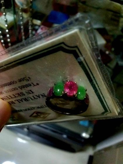 แหวนเงินหยกสวยข้างทับทิม รูปที่ 18