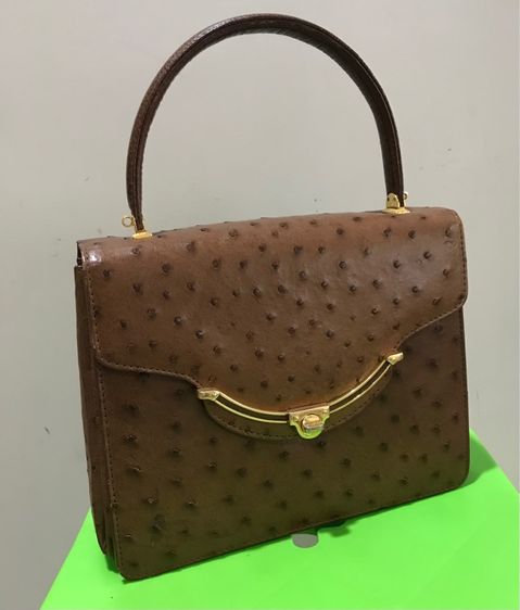 ลดราคา Lorenzi กระเป๋าถือ มีสายยาว หนังนกกระจอกเทศแท้ ยังไม่เคยใช้งาน รูปที่ 2