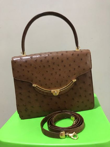 หญิง น้ำตาล หนังแท้ อื่นๆ ลดราคา Lorenzi กระเป๋าถือ มีสายยาว หนังนกกระจอกเทศแท้ ยังไม่เคยใช้งาน