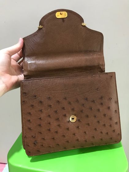 ลดราคา Lorenzi กระเป๋าถือ มีสายยาว หนังนกกระจอกเทศแท้ ยังไม่เคยใช้งาน รูปที่ 13