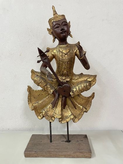 ไม้แกะสลัก เทวดาเล่นซอ มีปิดทอง รูปที่ 5