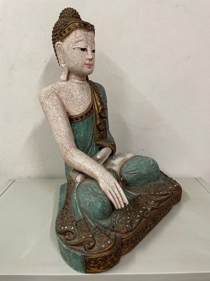 พระไม้แกะสลักจากไม้ท่อนเดียว ศิลปะพม่า รูปที่ 5