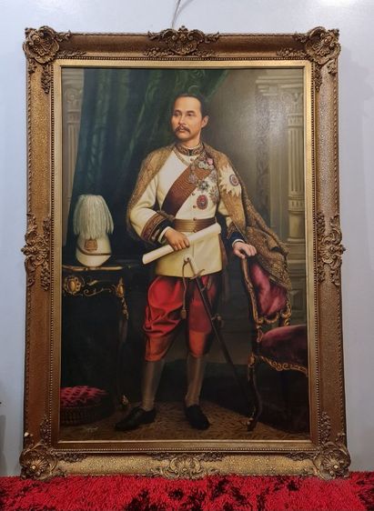 ภาพ รูปสีน้ำมันรัชกาลที่๕ กรอบทองอิตาลี่