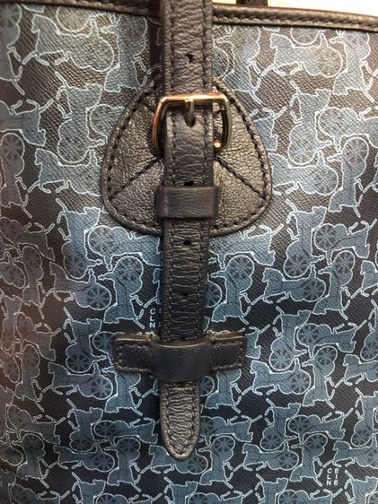 CELINE Tote Bag PVC สีน้ำเงิน Auth  กระเป๋าถือ Céline Tote Bag ผ้าลินินเคลือบสีน้ำเงินกรมท่า รับประกันของแท้ รูปที่ 4