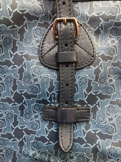 CELINE Tote Bag PVC สีน้ำเงิน Auth  กระเป๋าถือ Céline Tote Bag ผ้าลินินเคลือบสีน้ำเงินกรมท่า รับประกันของแท้ รูปที่ 3