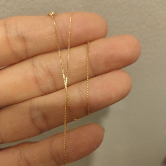 สร้อยคอทองคำ 14K 585 งานนอก ยาว 16นิ้ว หนัก 0.8 กรัมครับ เหมาะกับเด็ก หรือผู้หญิง เส้นเล็กๆ  รูปที่ 3