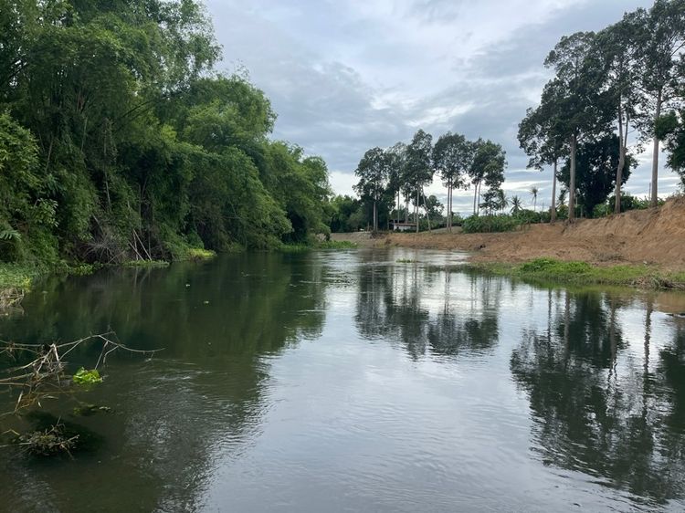 ขายที่ดินติดแม่น้ำสวยมาก ทำเลดีริมแม่น้ำเพชรบุรี โฉนดครุฑแดง 13 ไร่ ฟรี ที่งอก 4 ไร่กว่า
