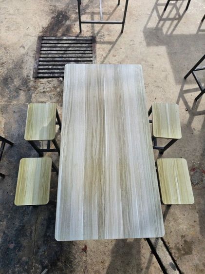 .ชุดโต๊ะอาหารไม้หน้าท๊อป ลามีเนต ขาโต๊ะเป็นเหล็ก ปรับระดับได้อิสระ 4 ขา เก้าอี้ไม้หน้าท็อปลามีเนต ขาโต๊ะเป็นเหล็กมีที่พักเท้า โทร081-6344511 รูปที่ 5