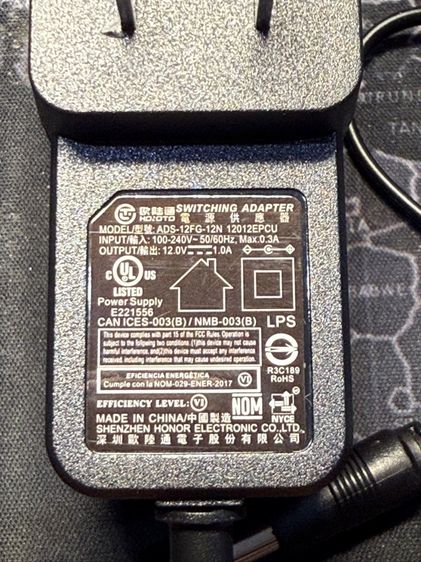 Adapter อแดปเตอร์ แท้  มากับกล้องวงจรปิด DC 5.5 x 2.5MM input AC 100-240V  output 12V 1.0A รูปที่ 3