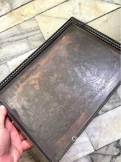 ถาด ทองเหลือง ลายเทพแปดเซียน สะสม รูปที่ 5