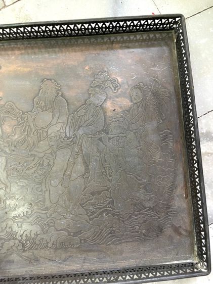 ถาด ทองเหลือง ลายเทพแปดเซียน สะสม รูปที่ 8