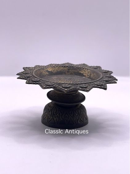 พานทองเหลืองจิ๋ว เก่าสะสม รูปที่ 3